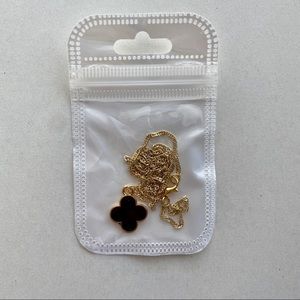 Lucky Alhambra Butterfly Necklace Gold Plated With Black Pendant